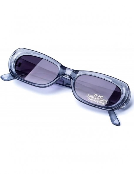 Oval Vintage Sunglasses For Women Oval Mod Style Candy Colors Frame Fashion Goggles - Gradient Grey - C918KQGXKDE $10.00