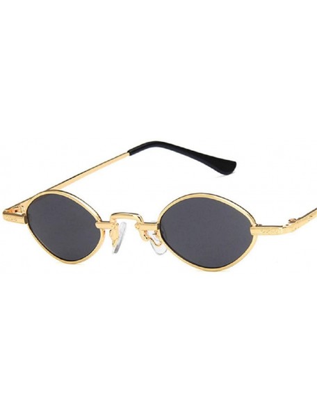 Oval Vintage Small Sunglasses Oval Slender Metal Frame Candy Colors - D - C118SC3SWCK $7.77