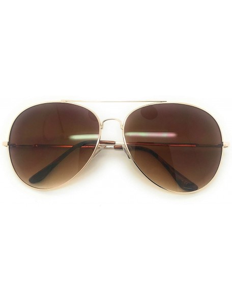 Aviator Premium Classic Aviator sunglasses for Men Women 100% UV Protection - Gold - C418U5LQA20 $23.11
