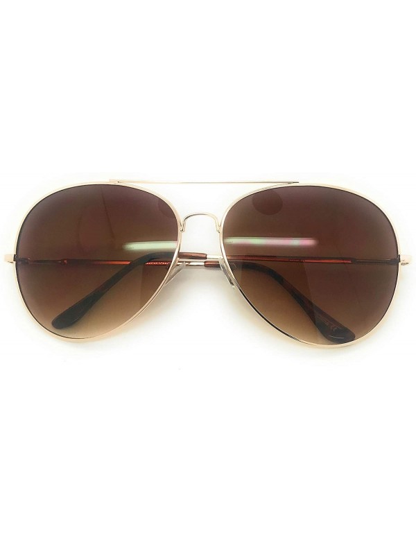 Aviator Premium Classic Aviator sunglasses for Men Women 100% UV Protection - Gold - C418U5LQA20 $11.55
