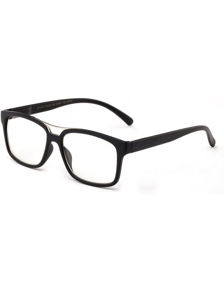 Square "Pozo" Slim Squared Modern Design Fashion Clear Lens Glasses - Matte Black - CY12HLJ46TF $10.67