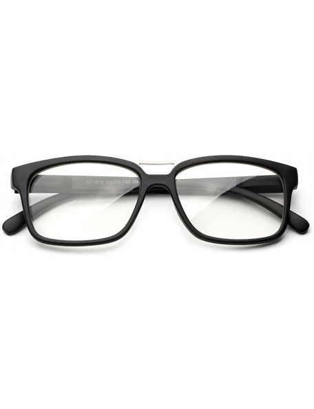 Square "Pozo" Slim Squared Modern Design Fashion Clear Lens Glasses - Matte Black - CY12HLJ46TF $10.67