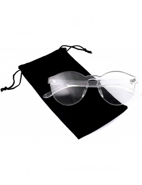 Rimless Fashion Womens Mens Clear Novelty Sunglasses UV400 Outdoor Frameless Eyewear - Clear - CD18KKWYX4T $10.60