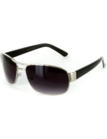 Aviator Top Gun Large Aviator Bifocal Sunglasses for Youthful - Active Men and Women - Solid Black - CT1136M2AQR $46.94
