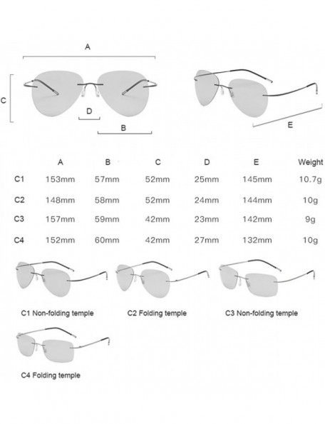 Goggle Pilot RimlTitanium Polarized Sunglasses Men Vintage Ultralight Er Metal Photochromic Sun Glasses Women - C21 - CM198AI...