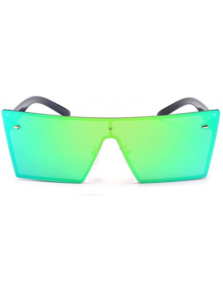 Wayfarer Fashion Mirrored TV Style Sunglasses Metal Frame 62mm - Black/Green - CD12FJ31J3B $16.44