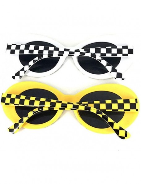Oval Fashionable personality Goggles Glasses Sunglasses - White - C2198G6Y5U3 $18.41