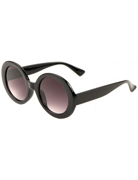 Oversized Oversized Flat Lens Retro Round Sunglasses - Smoke - C8197YM5S0Y $13.10