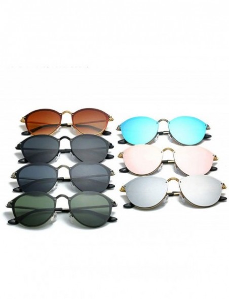 Round Retro Sunglasses Women 2019 Mirror Pink Round Vintage Sun Glasses Er Dames - Black-black - CY198AH0322 $21.56