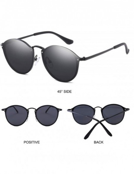 Round Retro Sunglasses Women 2019 Mirror Pink Round Vintage Sun Glasses Er Dames - Black-black - CY198AH0322 $21.56