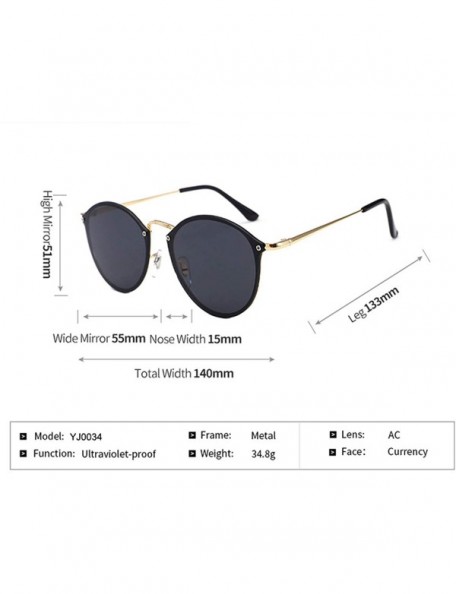 Round Retro Sunglasses Women 2019 Mirror Pink Round Vintage Sun Glasses Er Dames - Black-black - CY198AH0322 $21.56