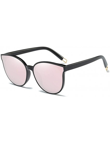 Goggle Fashion Women Colour Luxury Flat Top Cat Eye Sunglasses - 1700 Black Pink - C118HQ4UY7O $11.35