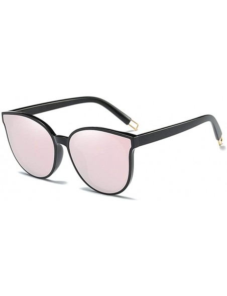 Goggle Fashion Women Colour Luxury Flat Top Cat Eye Sunglasses - 1700 Black Pink - C118HQ4UY7O $11.35