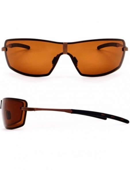 Rimless Rimless Big Polarized Sunglasses for Men Sports Al-Mg Metal Frame UV Protection Driving Fishing Sun Glasses - C518C5U...