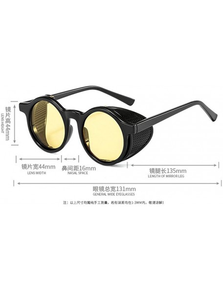 Round 2020 New Transparent Color Punk Flip Sunglasses Men Women Fashion UV400 Round Glasses - Black - C41935CXEEG $12.68