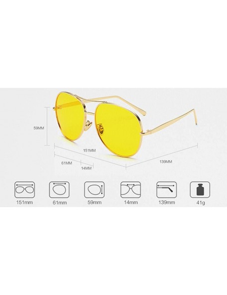 Round Large Women Vintage Sunglasses Oversized Golden Metal Frame Designer Glasses - Gradient Brown - CD18O4AZ9E9 $19.19