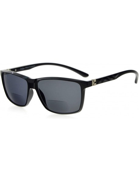 Rimless Bifocal Sunglasses with 180° Spring Hinges (Black Frame- Grey Lens +1.0) - S032-grey-lens - C917Y0E9GTA $26.98
