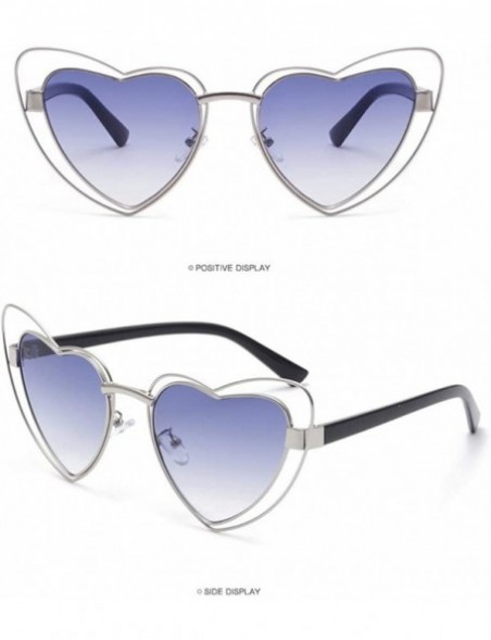 Goggle Women Fashion Oversized Heart Shaped Retro Sunglasses Cute Eyewear - B - CY18OAMMMWI $8.54