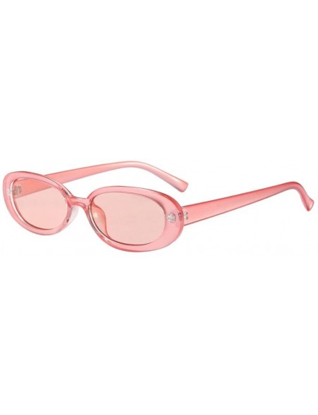 Oval Small Oval Frame Sunglasses-Retro Eyewear Fashion Eyewear for Woman Man - A - CO18R70OU28 $12.53
