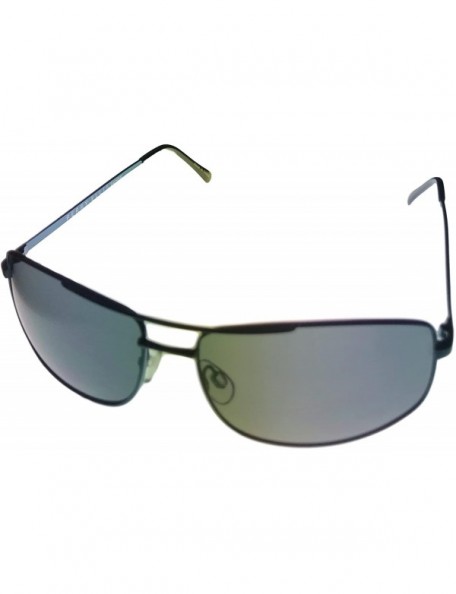Wrap Mens Sunglasses Teal Metal Rectangle Wrap PE65 2 - C01885M90HX $44.05