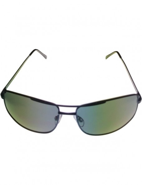 Wrap Mens Sunglasses Teal Metal Rectangle Wrap PE65 2 - C01885M90HX $17.39