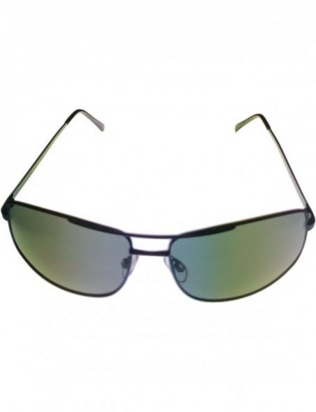 Wrap Mens Sunglasses Teal Metal Rectangle Wrap PE65 2 - C01885M90HX $17.39