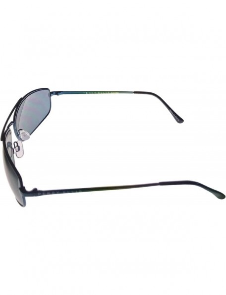 Wrap Mens Sunglasses Teal Metal Rectangle Wrap PE65 2 - C01885M90HX $17.39