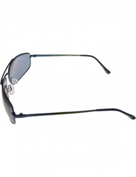 Wrap Mens Sunglasses Teal Metal Rectangle Wrap PE65 2 - C01885M90HX $17.39