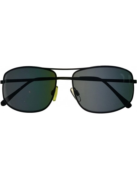 Wrap Mens Sunglasses Teal Metal Rectangle Wrap PE65 2 - C01885M90HX $17.39