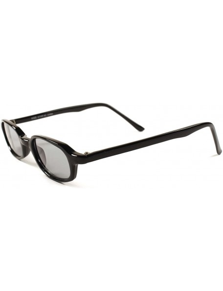Oval Lens Hipster Vintage Retro Mens Womens Small Rectangle Sunglasses - Black - CP189ARYAUW $28.89