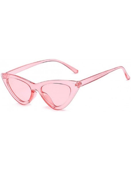 Goggle Cute Sexy Retro Cateye Sunglasses for Women Clout Goggles Candy Colors - Clear Pink - CB18SI02H8Y $11.29