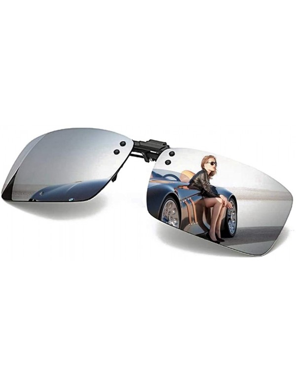 Rectangular Polarized Sunglasses Function Anti Glare Prescription - Silver - CR18DH85WQI $10.79