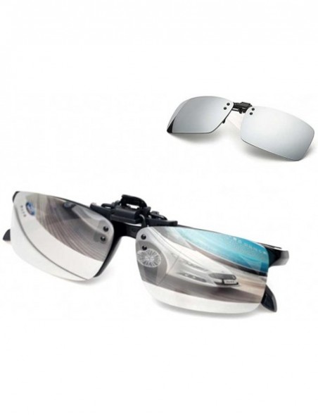 Rectangular Polarized Sunglasses Function Anti Glare Prescription - Silver - CR18DH85WQI $10.79