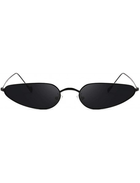 Cat Eye Vintage Small Cat Eye Sunglasses Metal Frame Candy Colors Eyeglass - Black Gray - CB18NKZI9U7 $11.42