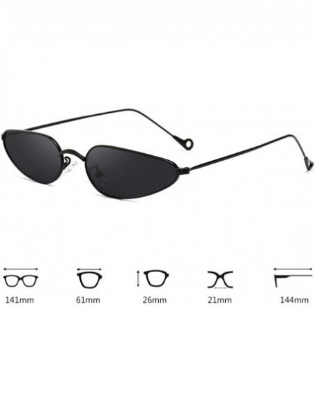 Cat Eye Vintage Small Cat Eye Sunglasses Metal Frame Candy Colors Eyeglass - Black Gray - CB18NKZI9U7 $11.42