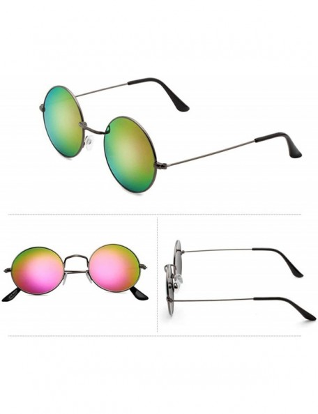 Oversized Vintage style Round Sunglasses for Women Plastic Resin UV 400 Protection Sunglasses - Gun Plated Purple - CP18SZUCK...