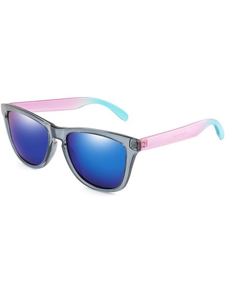 Square Men Women Polarized Sunglasses Classic Square Sun Glasses Male Driving Shades Goggles UV400 - Grey Red Blue - CK199KUG...