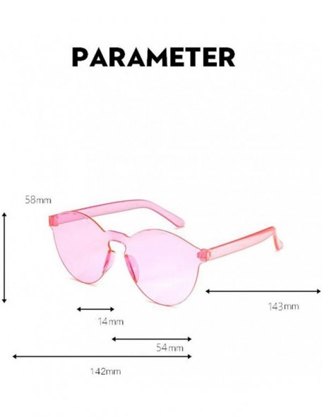 Semi-rimless Heart Oversized Rimless Sunglasses One Piece Heart Shape Eyewear Transparent Candy Color Sunglasses for Women - ...
