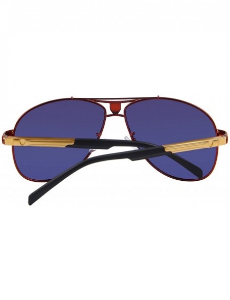 Oversized HD Polarized Aluminum Sunglasses Luxury Shades Shield Series S8086 - Gold&red - C412ILSGYS1 $8.60
