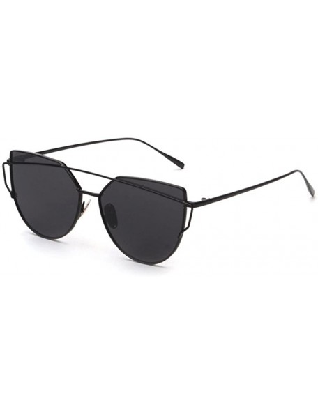 Sport Fashion Classic Polarized Aviator Glasses for Women Men Metal Frame Mirror Sunglasses Cat Eye Goggles - Black - CN18RH3...
