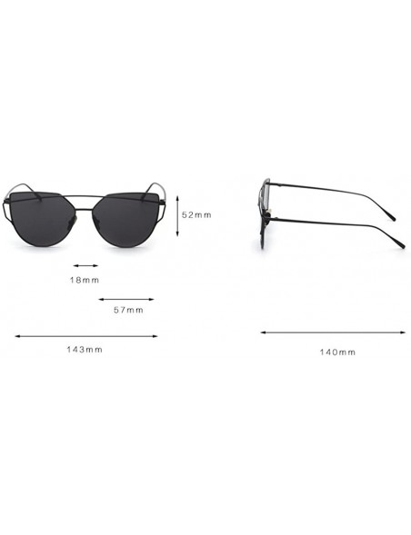 Sport Fashion Classic Polarized Aviator Glasses for Women Men Metal Frame Mirror Sunglasses Cat Eye Goggles - Black - CN18RH3...