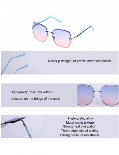 Rectangular Women's Classic Square Polarized Retro Sunglasses Metal Frame with Protective Case - CX18A9UR73M $14.49