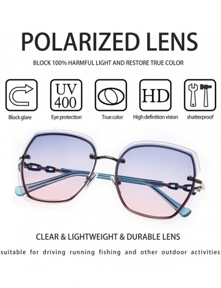 Rectangular Women's Classic Square Polarized Retro Sunglasses Metal Frame with Protective Case - CX18A9UR73M $14.49