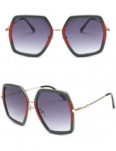 Goggle Sunglasses For Women Oversized Square Sunglasses Women's Vintage UV Protection Sunglasses Irregular Design Shades - CZ...