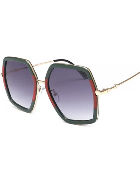 Goggle Sunglasses For Women Oversized Square Sunglasses Women's Vintage UV Protection Sunglasses Irregular Design Shades - CZ...