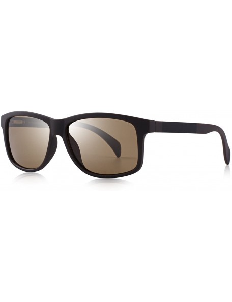 Rectangular Polarized Sports Fishing Sunglasses for Men O8507 - Brown - C918H3H90L9 $18.52