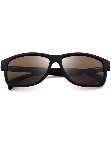 Rectangular Polarized Sports Fishing Sunglasses for Men O8507 - Brown - C918H3H90L9 $18.52