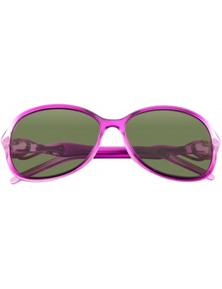 Oval Women's Polarized Retro Vintage Transparent Sunglasses With Rhinestone - Purple - CD12KH6HA7D $11.35