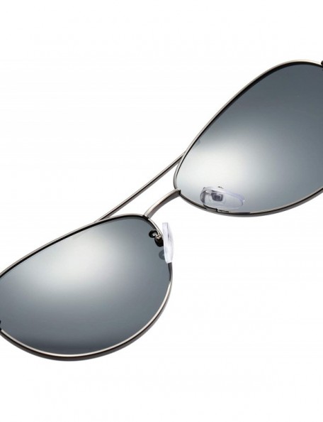 Aviator Classic Style Aviator Sunglasses Polarized 100% UV 400 Protection for Men Women - Silver Frame/Grey Lens - CB18X7GMLH...