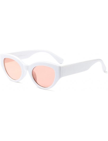 Oval Unisex Retro Eyewear Oval Sunglasses Small Glasses Oval Frame UV400 - C3 - C9189YC0W6A $17.80